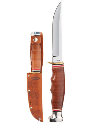 CUCHILLO KA-BAR HUNTER STACKED CUERO